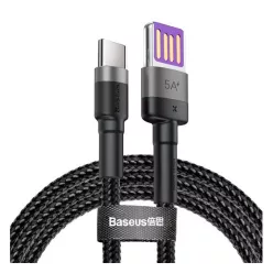   Baseus Cafule USB-USB-C kábel Huawei SuperCharge, QC 3.0, 5A, 1m, fekete/szürke