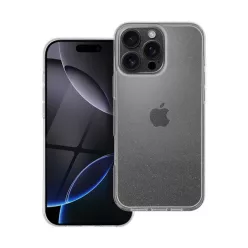   Clear 2mm iPhone 16 Pro Max csillámos szilikon tok, átlátszó