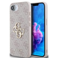   Guess PU 4G Metal Logo Apple iPhone 17e / iPhone 16e hátlap tok, rózsaszín