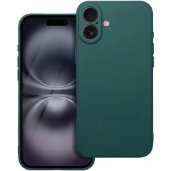   Matt szilikon Apple iPhone 17e / iPhone 16e tok, sötétzöld
