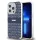 DKNY PU Leather Repeat Pattern Tonal Stripe iPhone 13 Pro tok, kék