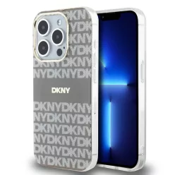   DKNY PU Leather Repeat Pattern Tonal Stripe iPhone 13 Pro tok, bézs