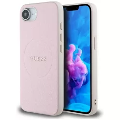   Guess Grained Ring Apple iPhone 17e / iPhone 16e MagSafe tok, rózsaszín