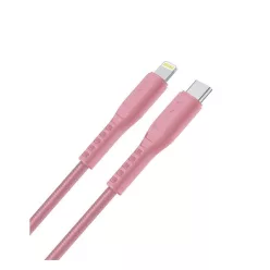   Uniq Flex USB-C / Lightning MFi töltő- és adatkábel, 1.2m, rózsaszín