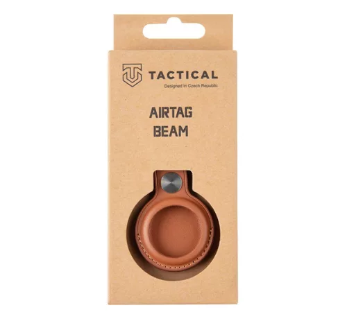 Tactical Apple AirTag bőr kulcstartó, barna