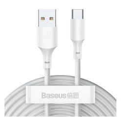   Baseus Simple Wisdom USB / USB-C töltő- és adatkábel, 1,5m, fehér (2db)