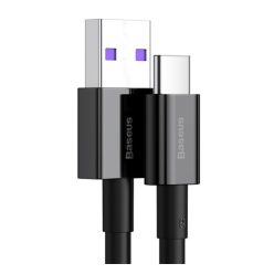   Baseus Superior USB-C gyorstöltő töltő- és adatkábel, 1m, fekete