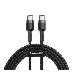   Baseus Cafule USB-C gyorstöltő töltő- és adatkábel, 2m, szürke-fekete