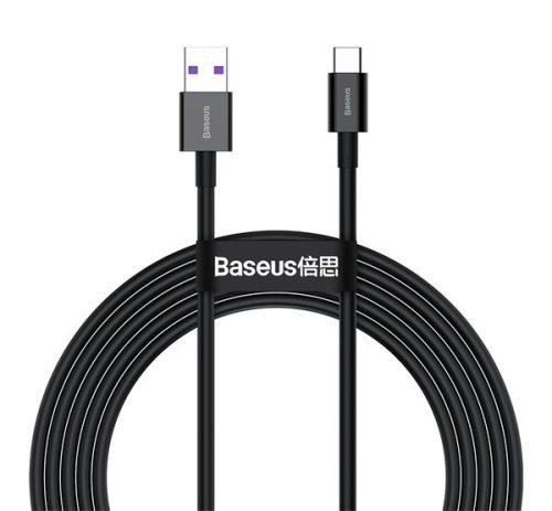 Baseus Superior USB / USB-C töltő- és adatkábel, 66W, 2m, fekete