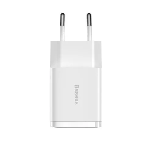 Baseus hálózati gyorstöltő 2xUSB, 10.5W, fehér