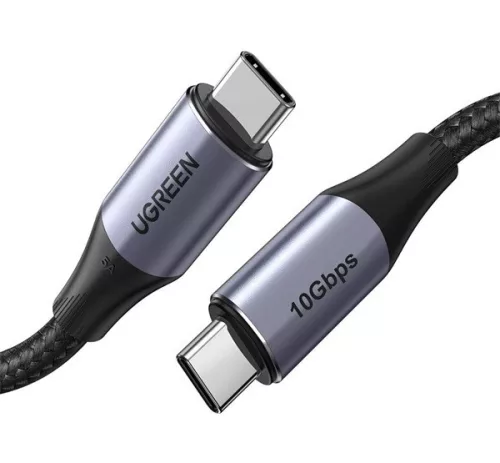 Ugreen US355 USB-C / USB-C gyorstöltő- és adatkábel, 100W, 1m, fekete