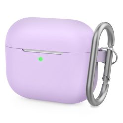 Phoner Simple Apple Airpods 3 szilikon tok akasztóval, lila