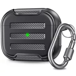   Phoner Carbon Apple Airpods 3 szilikon tok akasztóval, fekete