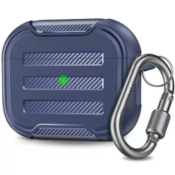   Phoner Carbon Apple Airpods 3 szilikon tok akasztóval, éjkék