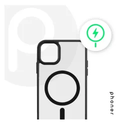   Phoner Apple iPhone 14 Pro Max Hybrid Mag MagSafe kemény hátlap tok, fekete