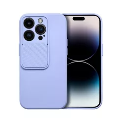   Slide Apple iPhone 14 Pro, kameravédős szilikon tok, levendula