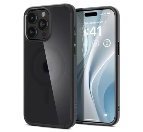 Spigen Ultra Hybrid MagFit Apple iPhone 15 Pro tok, MagSafe, Matte Black, fekete