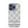 DKNY PU Leather Checkered Pattern and Stripe Apple iPhone 15 Pro tok, bézs