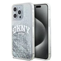   DKNY Liquid Glitter Arch Logo Apple iPhone 15 Pro tok, átlátszó