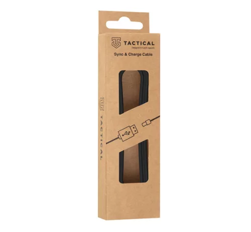 Tactical Smooth Thread USB / USB-C töltő- és adatkábel, 2m, fekete