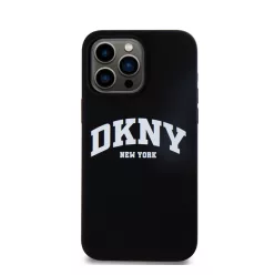   DKNY Liquid Silicone Arch Logo MagSafe iPhone 15 Pro Max hátlap tok, fekete