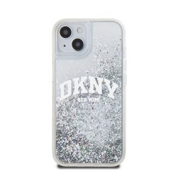   DKNY Liquid Glitter Arch Logo iPhone 14 hátlap tok, átlátszó