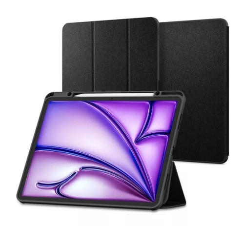 Spigen Urban Fit Apple iPad Air 13" (2024 / 2025) oldalra nyíló tok, fekete