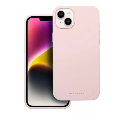 Roar Apple iPhone 14 Plus prémium szilikon tok velúr béléssel, világos rózsaszín