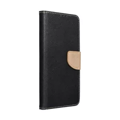 Fancy Apple iPhone 16 Pro Max flip tok, fekete/arany