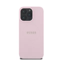   Guess PU Grained Classic Logo Apple iPhone 16 Pro MagSafe kompatibilis hátlap tok, rózsaszín