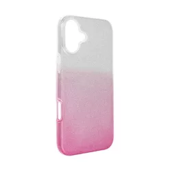   Apple iPhone 16 Plus csillámos hátlap tok, átlátszó/rózsaszín
