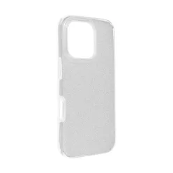Apple iPhone 16 Pro csillámos hátlap tok, ezüst