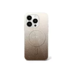   Guess IML Glitter Gradient iPhone 16 Pro MagSafe kemény hátlap tok, barna GUHMP16LHGRCELW