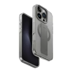   Uniq Heldro Max iPhone 16 Pro MagSafe tok kitámasztóval, átlátszó
