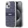 DKNY PU Leather Repeat Pattern Tonal Stripe iPhone 14 tok, kék