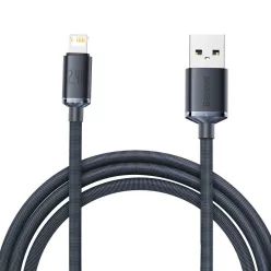 Baseus Crystal Shine USB-Lightning kábel, 2,4A, 2m, fekete