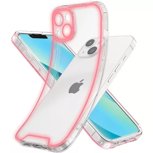 Apple iPhone 15 Pro foszforeszkáló / sötétben világító szilikon tok, rózsaszín