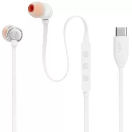JBL Tune 310C Vezetékes fülhallgató mikrofonnal, USB-C, fehér