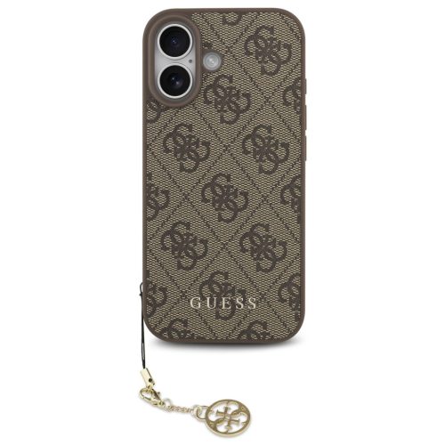 Guess 4G Charm Apple iPhone 17 Tone on Tone hátlap tok, barna