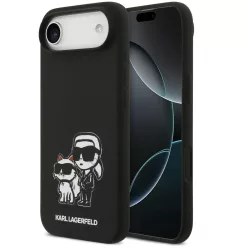   Karl Lagerfeld Liquid Silicone K&CH Sketch Apple iPhone Air (2025) MagSafe kompatibilis hátlap tok, fekete