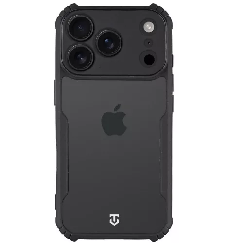 Tactical Quantum Stealth Apple iPhone 17 Pro hátlap tok, átlátszó/fekete