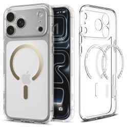  Spigen Ultra Hybrid MagFit Apple iPhone 17 Pro tok, MagSafe, Clear Gold, átlátszó-arany