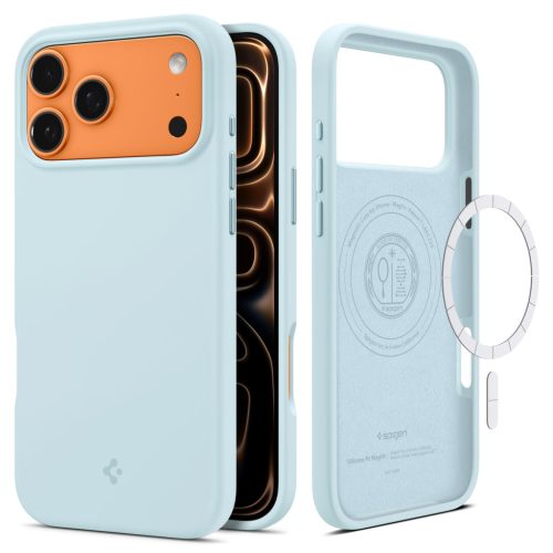 Spigen Silicone Fit Magfit Apple iPhone 17 Pro tok, MagSafe, Mute Blue, kék