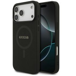  Guess Saffiano Classic Logo Apple iPhone 17 Pro MagSafe tok, fekete