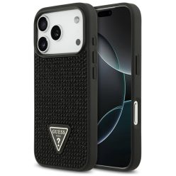   Guess Rhinestone Triangle Apple iPhone 17 Pro Max hátlap tok, fekete