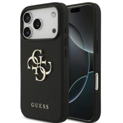   Guess Grained Big 4G & Classic Logo Apple iPhone 17 Pro hátlap tok, fekete