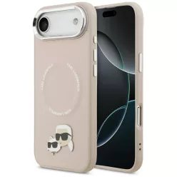   Karl Lagerfeld Karl & Choupette Pins Apple iPhone Air (2025) MagSafe kompatibilis hátlap tok, rózsaszín