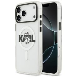   Karl Lagerfeld IML Karl Head Logo Apple iPhone 17 MagSafe kompatibilis hátlap tok, átlátszó