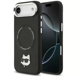   Karl Lagerfeld Choupette Pin Apple iPhone Air (2025) MagSafe kompatibilis hátlap tok, fekete