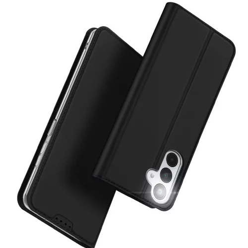 Dux Ducis Skin Pro Samsung Galaxy A17 / Galaxy A18 kitámaszható műbőr tok kártyatartóval, fekete